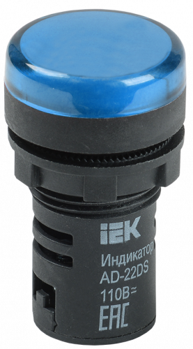 IEK Лампа AD22DS(LED)матрица d22мм синий 110В AC/DC