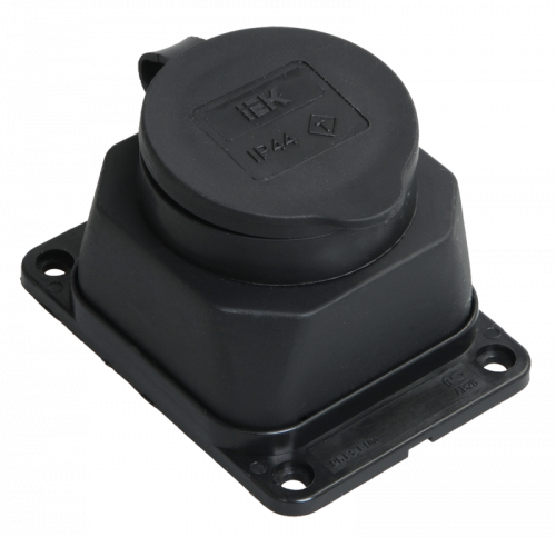 IEK РБ13-1-0м Розетка одноместная с защитной крышкой ОМЕГА IP44