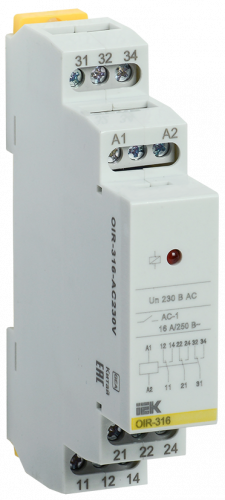 IEK ONI Промежуточное реле OIR 3 контакта (16А) 230 В AC