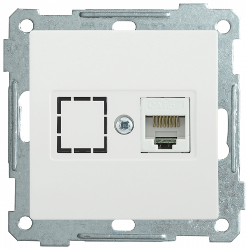 IEK РK11-1-Б Розетка компьютерная RJ45 Cat6 BOLERO белый