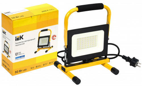 IEK Прожектор LED СДО 06-50П переносной 6500К IP65 черный