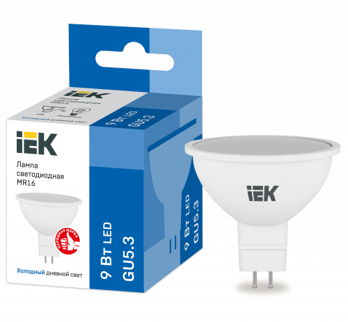 IEK Лампа LED MR16 софит 9Вт 230В 6500К GU5.3