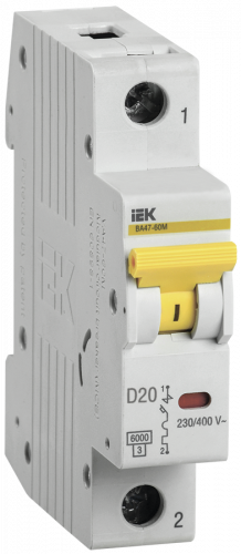 IEK Авт.выкл. ВА 47-60 1Р 20А 6 кА х-ка D