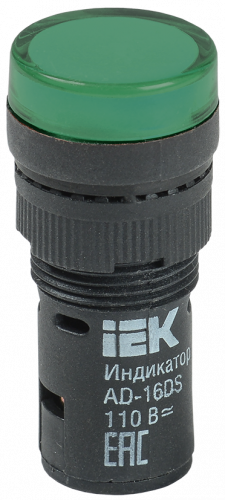 IEK Лампа AD16DS(LED)матрица d16мм зеленый 110В AC/DC