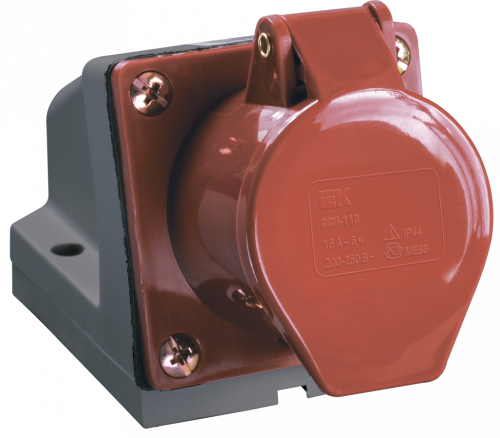 IEK Розетка 124 стационарная 3Р+РЕ 32А 380В IP44
