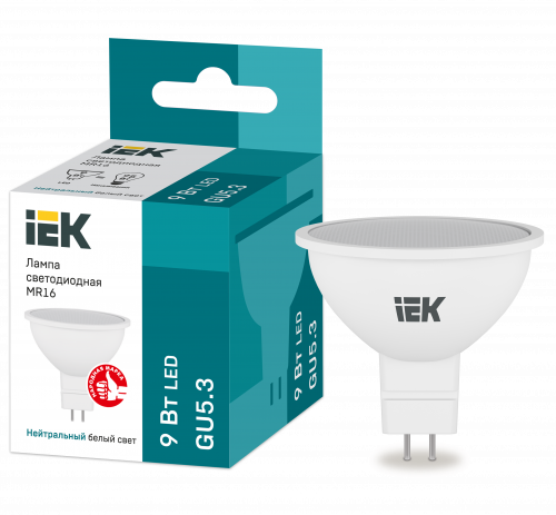 IEK Лампа LED MR16 софит 9Вт 230В 4000К GU5.3