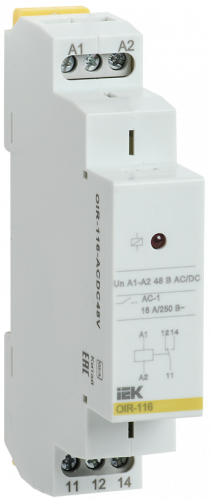 IEK ONI Промежуточное реле OIR 1 контакт (16А) 48 В AC/DC