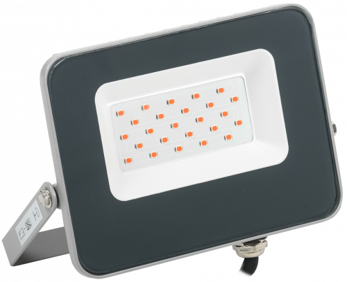 IEK Прожектор LED СДО 07-20R red IP65 серый IEK