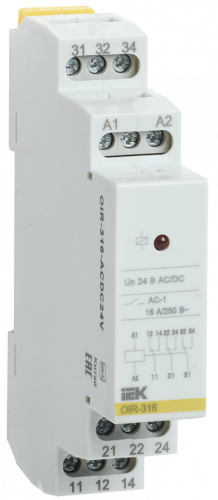 IEK ONI Промежуточное реле OIR 3 контакта (16А) 24 В AC/DC