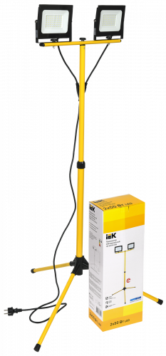 IEK Прожектор LED СДО 06-2x50Ш штатив 6500К IP65 черный