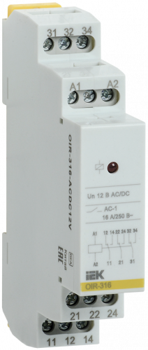 IEK ONI Промежуточное реле OIR 3 контакта (16А) 12 В AC/DC