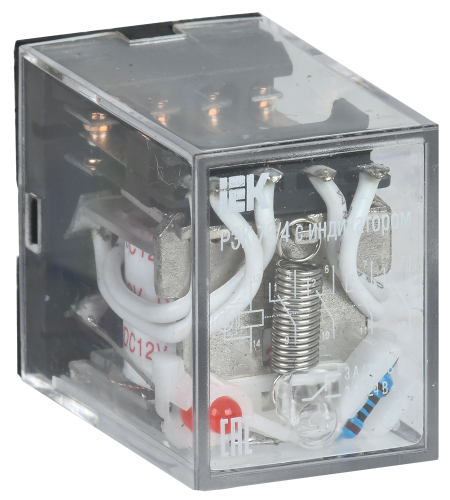 IEK ONI Реле РЭК78/4(MY4) с индикацией 3А  12В DC