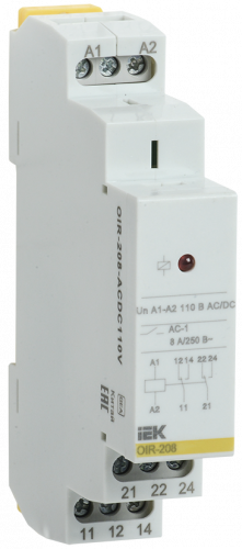 IEK ONI Промежуточное реле OIR 2 контакта (8А) 110 В AC/DC