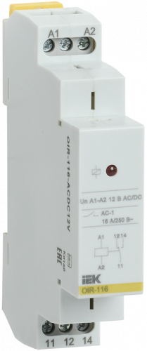 IEK ONI Промежуточное реле OIR 1 контакт (16А) 12 В AC/DC