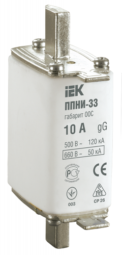 IEK Плавкая вставка предохранителя ППНИ-33, габарит 00С, 10А