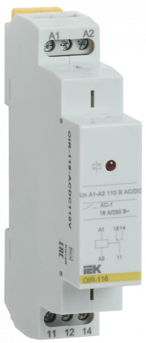 IEK ONI Промежуточное реле OIR 1 контакт (16А) 110 В AC/DC