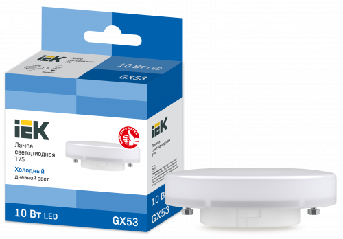 IEK Лампа LED T75 таблетка 10Вт 230В 6500К GX53 IEK